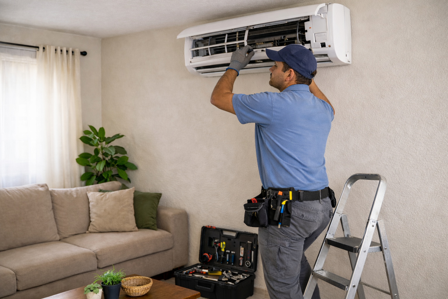 Manutenção corretiva em sistema de climatização comercial